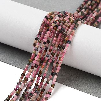 Natural Tourmaline Beads Strands, Grade A, Round, 2mm, Hole: 0.5mm, about 195~198pcs/strand, 15.35~15.63''(39~39.7cm)