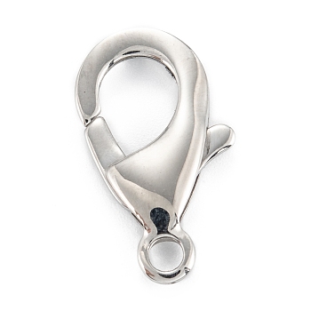 304 Stainless Steel Lobster Claw Clasps, Parrot Trigger Clasps, Stainless Steel Color, 23x13.5x3.5mm, Hole: 2.5mm