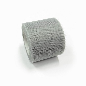Deco Mesh Ribbons, Tulle Fabric, Tulle Roll Spool Fabric For Skirt Making, Dark Gray, 2 inch(5cm), about 25yards/roll(22.86m/roll)