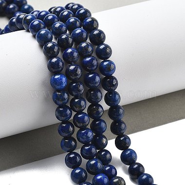 Natural Lapis Lazuli Bead Strands(G-G953-04-6mm)-2