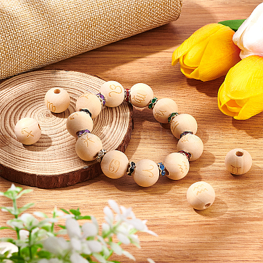 SUNNYCLUE 48 Pcs 12 Styles Unfinished Natural Wood European Beads(WOOD-SC0001-31)-4