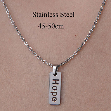 201 Stainless Steel Word Hope Pendant Necklace(NJEW-OY001-48)-3