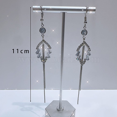 Exaggerated Clear Cubic Zirconia Tassel Dangle Earrings(RO8227-1)-2