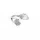 Non-Tarnish 304 Stainless Steel Double Hand Hug Open Cuff Ring for Women(RJEW-S405-199P)-1