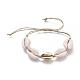 Bracelets de perles tressées en cordon de coton ciré ajustable(X-BJEW-JB05121-02)-1