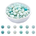 Round Natural Amazonite Bead Strands, 8mm, Hole: 1mm, about 46pcs/strand, 16 inch, 2strands/box(G-AR0001-64)