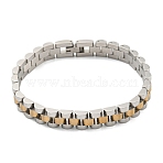 Ion Plating(IP) 304 Stainless Steel Thick Link Chain Bracelet, Watch Band Chain Bracelet for Men Women, Golden & Stainless Steel Color, 8-1/4 inch(21cm), 8x3.5mm(BJEW-G649-10B-C)
