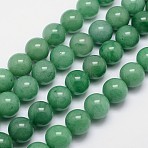 Round Natural Green Aventurine Bead Strands, 18mm, Hole: 1mm, about 21pcs/strand, 15 inch(G-L419-58)