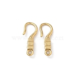 304 Stainless Steel Hooks, Rectangle, Ion Plating(IP), Real 18K Gold Plated, 14x5x2.5mm, Hole: 1mm(STAS-Z178-27G)