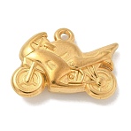 Ion Plating(IP) 304 Stainless Steel Pendants, Motorbike Charms, Real 18K Gold Plated, 20x25.5x6.5mm, Hole: 1.8mm(STAS-Q334-13G)