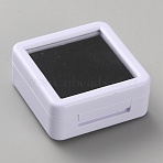 Plastic Jewelry Box, Sponge Jewelry Organiser, for Rings, Bracelets, Necklaces, Brooches, Earrings, White, 4x4x1.7cm(ODIS-WH0043-131A)