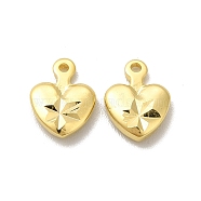 Brass Charms, Cadmium Free & Lead Free, Heart Charm, Long-Lasting Plated , Real 24K Gold Plated, 9x6.5x2mm, Hole: 0.5mm(KK-H442-47G)