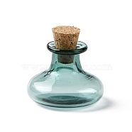 Miniature Glass Bottles, with Cork Stoppers, Empty Wishing Bottles, for Dollhouse Accessories, Jewelry Making, Teal, 20.5x22mm(GLAA-H019-07H)