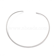 304 Stainless Steel Textured Wire Necklace Making, Rigid Necklaces, Minimalist Choker, Cuff Collar, Stainless Steel Color, Inner Diameter: 5-7/8 inch(14.8cm)(STAS-B036-03P)
