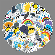 50Pcs Weather Theme PVC Self-Adhesive Cartoon Stickers, Waterproof Decals for Party Decorative Presents, Kid's Art Craft, Mixed Color, 55~85mm(WG38596-01)