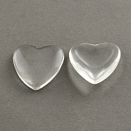 Transparent Glass Heart Cabochons,, Clear, 10x10x4~4.5mm(GGLA-R021-10mm)