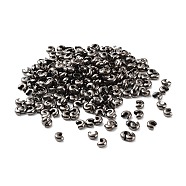 Iron Crimp Beads Covers, Gunmetal, Size: About 5mm In Diameter, Hole: 1.5~1.8mm(IFIN-H030-B)