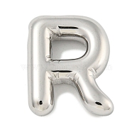 Non-Tarnish 304 Stainless Steel Pendants, Letter Charm, Letter R, 19.5x15.5x5mm, Hole: 3x1.5mm(STAS-B071-01P-R)