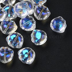 35Pcs Transparent Spray Painted Glass Beads, Cat Paw Print, Clear AB, 11x12x8.5mm, Hole: 1.2mm(GLAA-YW0001-72A)