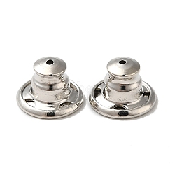 Rack Plating Brass Ear Nuts, Bullet Ear Nuts, Long-Lasting Plated, Platinum, 10x7mm, Hole: 0.7mm(KK-G480-06P)