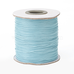 cordon de polyester ciré, cordon perle, turquoise foncé, 0.5 mm, environ 169.51~174.98 yards(155~160m)/rouleau(YC-0.5mm-124)