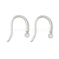 304 Stainless Steel Ear Wire, Stainless Steel Color, 14x11x1mm, Hole: 1.6mm, Pin: 1mm(STAS-L022-384P)