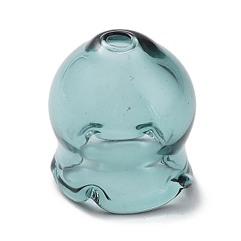 Jellyfish Glass Bead Cone, for Wind Chimes Making, Aqua, 16x15x15.5mm, Hole: 2.3mm