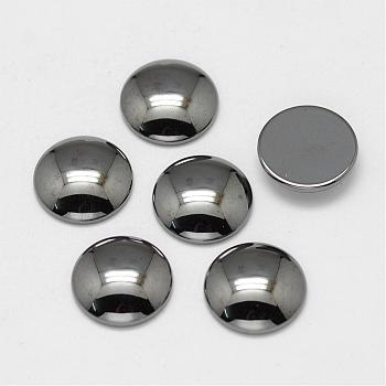 Non-magnetic Synthetic Hematite Cabochons, Half Round/Dome, 8x4mm