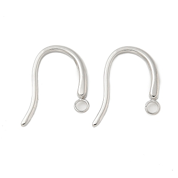 304 Stainless Steel Ear Wire, Stainless Steel Color, 14x11x1mm, Hole: 1.6mm, Pin: 1mm