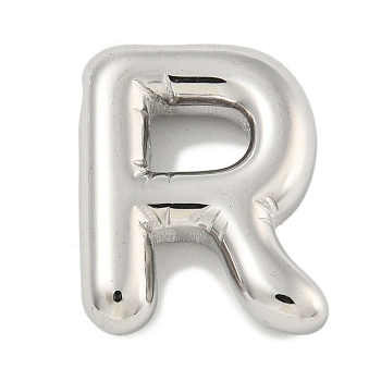 Non-Tarnish 304 Stainless Steel Pendants, Letter Charm, Letter R, 19.5x15.5x5mm, Hole: 3x1.5mm