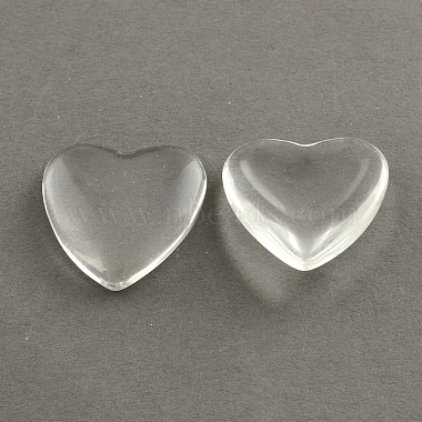 10mm Clear Heart Glass Cabochons