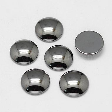 8mm Half Round Non-magnetic Hematite Cabochons