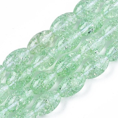 Light Green Oval Glass Beads