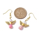 Angel Antique Golden Alloy & Resin Dangle Earrings(EJEW-JE05686-11)-3