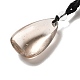 collar con colgante de pepitas de cuarzo ahumado natural con cordón de poliéster para mujer(G-H285-05A)-3