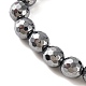 Faceted Round Terahertz Stone Beaded Stretch Bracelets for Women Men(BJEW-H590-04A-02)-2