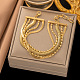 304 Stainless Steel Chains Multi-strand Bracelet for Women(BJEW-G674-01B-G)-1