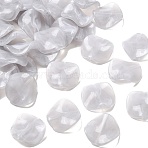 Opaque Acrylic Imitation Gemstone Beads, Twist Flat Round Two Tone, Light Grey, 24~25x24~25x5mm, Hole: 1.8mm, about 263pcs/500g(OACR-G061-01E)