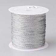 Metallic Cord, for Jewelry Making, Silver, 0.8mm, about 27.34 yards(25m)/roll(X-MCOR-CJC0001-03C)