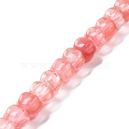 Cherry Quartz Glass Beads Strands, Pumpkin, 10x14x12.5mm, Hole: 1mm, about 20pcs/strand, 7.72''~7.76''(19.6~19.7cm)(G-K335-02E)