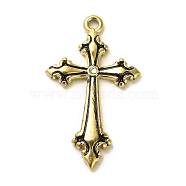 304 Stainless Steel Enamel with Cubic Zirconia Pendant, Long-Lasting Plated, Cross, Antique Golden, 35x21x3mm, Hole: 1.8mm(FIND-WH0161-29AG)