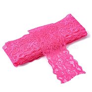 Elastic Lace Trim, Lace Ribbon For Sewing Decoration, Camellia, 80mm(OCOR-WH0024-A06)