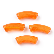 Acrylic Beads, Imitation Gemstone, Curved Tube, Dark Orange, 34.5x13x11mm, Hole: 3.5mm, about 155pcs/500g(SACR-S678-026)