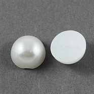 ABS Plastic Imitation Pearl Cabochons, Half Round, White, 2.5x1.25mm(SACR-S738-2.5mm-Z9)