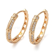 Brass Cubic Zirconia Hoop Earrings for Women, Eye, Light Gold, 27x4mm(EJEW-M238-13KCG)