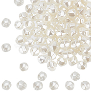 200Pcs ABS Plastic Imitation Pearl Bead, Polygon, Beige, 10x9x8mm, Hole: 1.5mm(KY-SC0002-03)