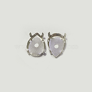 Stainless Steel Sew on Prong Settings, Claw Settings for Pointed Back Rhinestone, teardrop, Stainless Steel Color, 17x12.4x7.5mm, Tray: 16.2x12mm(STAS-L229-07B)