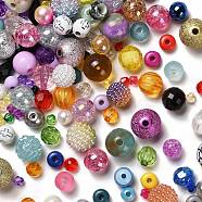 Plating Acrylic Beads, Mixed Shapes, Mixed Color, 4~12x4~12x4~12mm, Hole: 1.2~4mm(MACR-XCP0001-17)