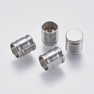 304 Stainless Steel Cord End Caps, Column, Stainless Steel Color, 7x6mm, Hole: 5mm(STAS-F139-060P-6mm)