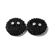 Opaque Resin Imitation Food Decoden Cabochons, Biscuits, Black, 18x6mm(RESI-G074-05)